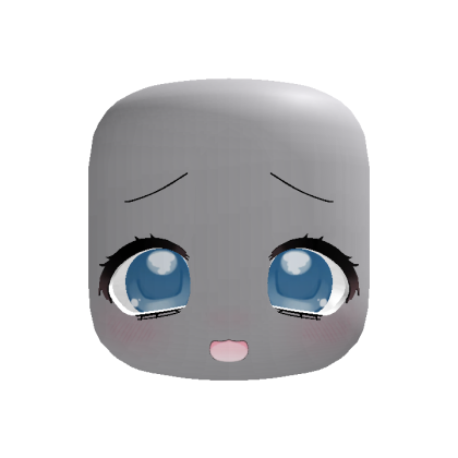 (Animated) Cute Kawaii Moe Blue Excited Face