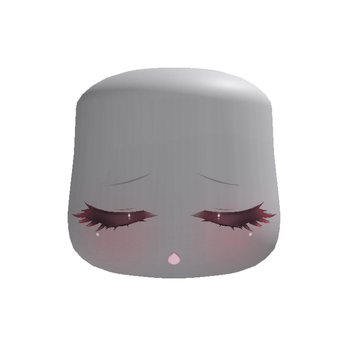 kawaii sleepy wispy lash anime chibi face brown
