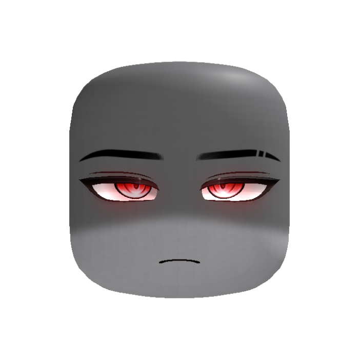 (GLOWING) Powerful Cool Red Anime Boy Face