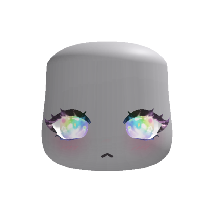 Sparkling Glittering Anime Face (Rainbow)