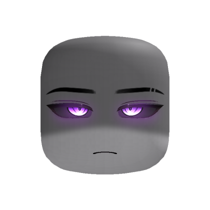 Powerful Cyber Shadowed Anime Boy Face (Purple)