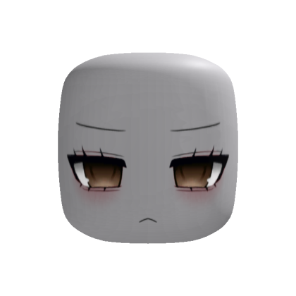 kawaii fierce moe chibi girl face (brown)