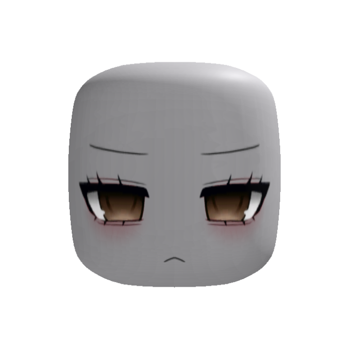 kawaii fierce moe chibi girl face (brown)