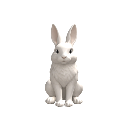 White Rabbit Head Following Eyes