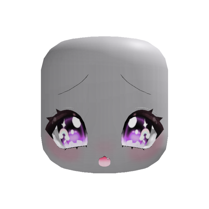 Rainbow Eyed Kawaii Cute Face in Purple
