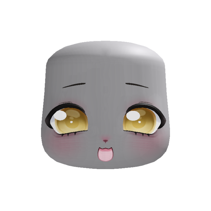 (animated) yellow bubbly sweet happy neko face