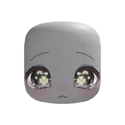 (Animated) Brown Cute Chibi Calm Clover Face