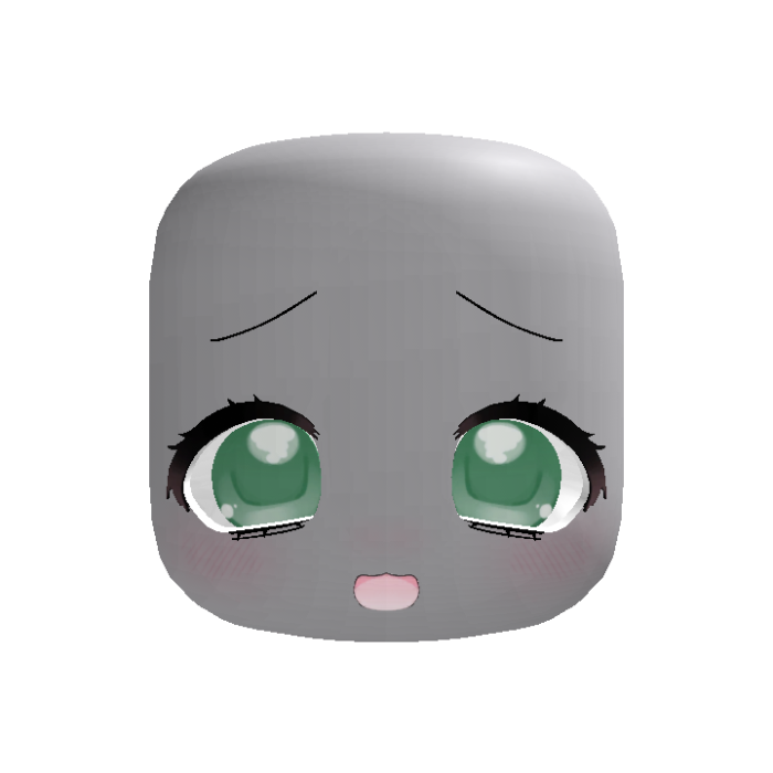 (Animated) Cute Kawaii Moe Green Excited Face