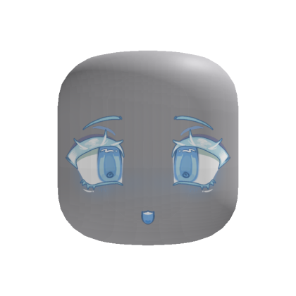 Surprised Chibi Pastel Blue Kawaii Face - Roblox