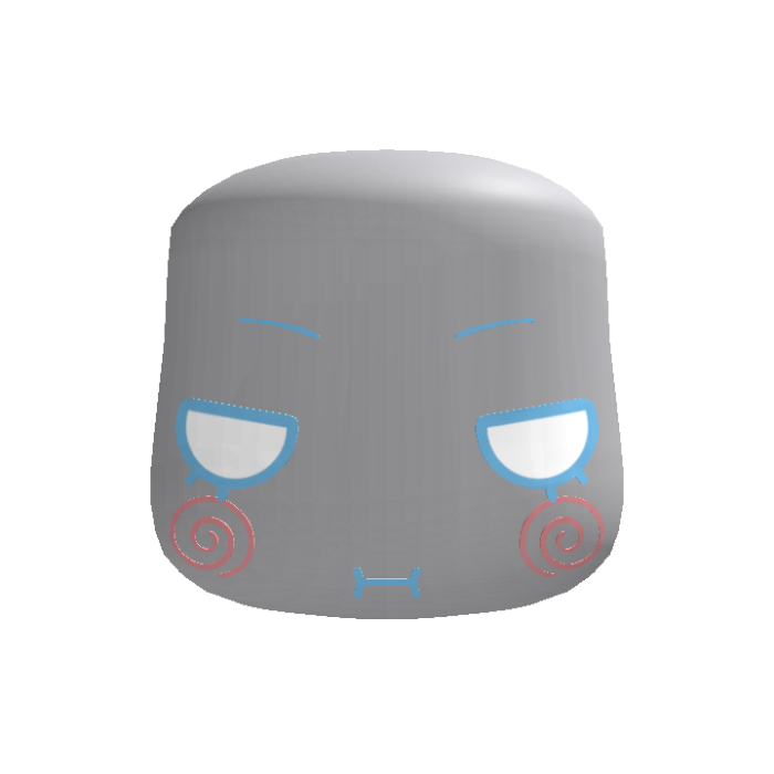 ♡ animated blue smug silly cartoony wii mii head