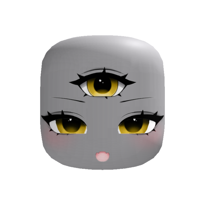 halloween three eyed cute cyclops face yellow
