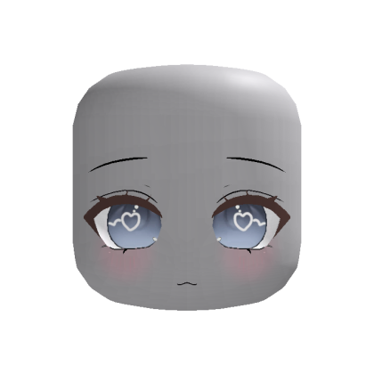 Blue Grey Heart Pupils Face