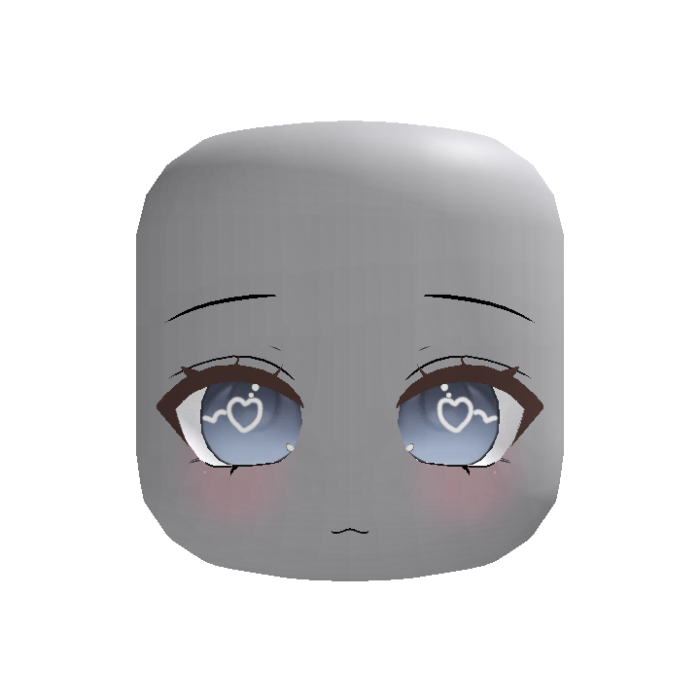 Blue Grey Heart Pupils Face