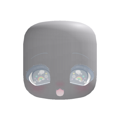 (Animated) Light Blue Cute Excited Face