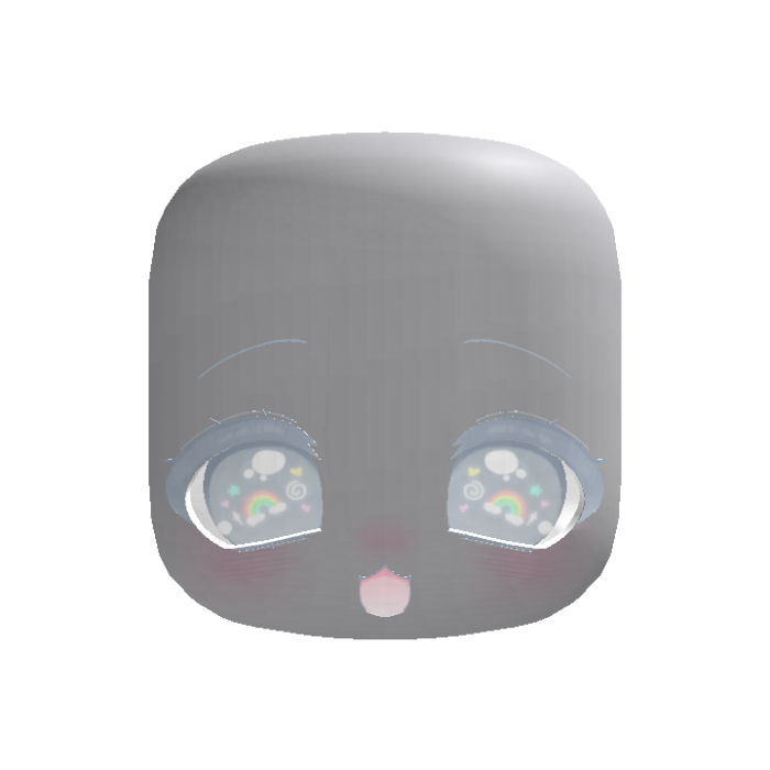 (Animated) Light Blue Cute Excited Face