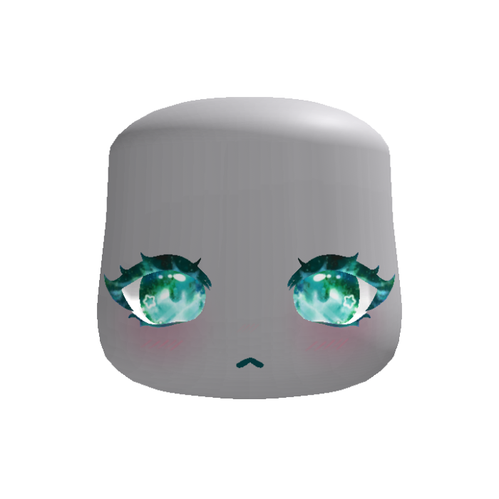 Sparkling Glittering Anime Face (Teal Green)