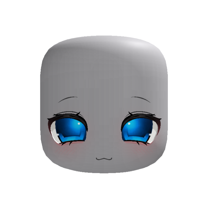 (animated) cute blue happy moe doll face