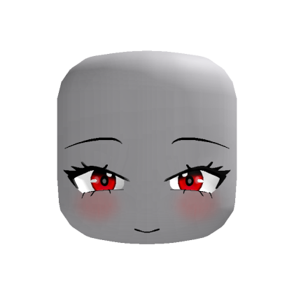 Animated Cute Happy Anime Face (Red)