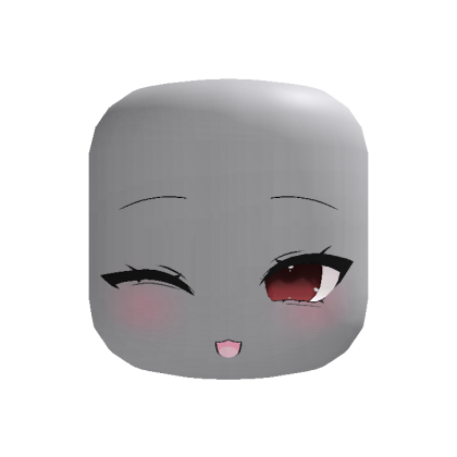 Red Kawaii Winky Blush Face - Dynamic Head