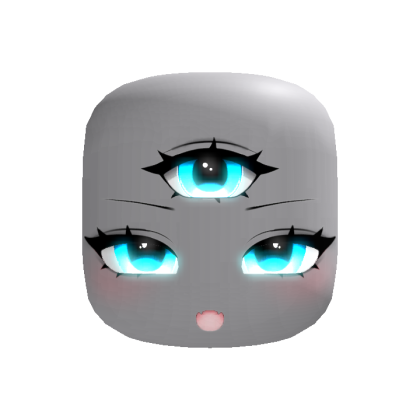 [GLOW] halloween three eyed cute cyclops face blue