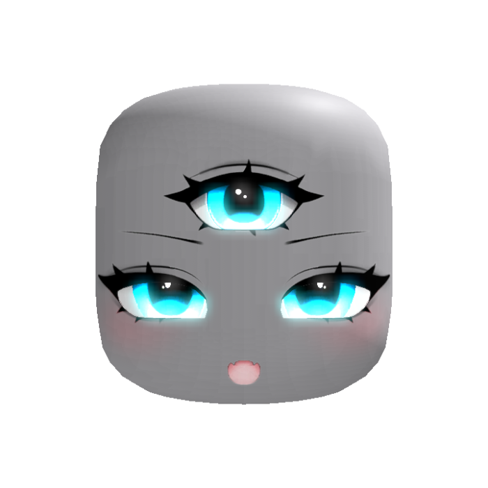 [GLOW] halloween three eyed cute cyclops face blue