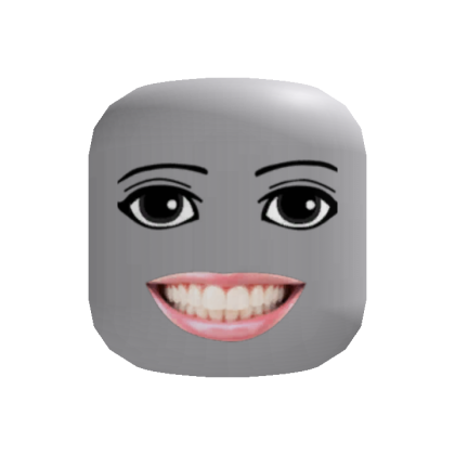 Scary weirdcore smiling woman head