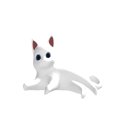 White Cat Head (Animated Blinking Eyes)
