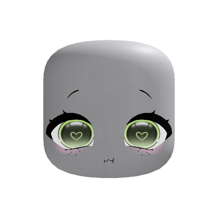 (Animated) Cute Green Chibi Face