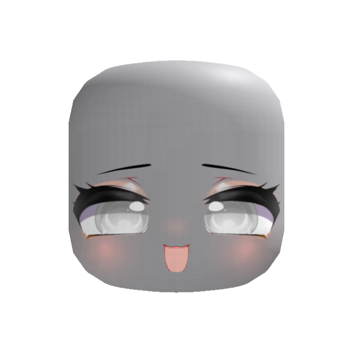 cute chibi white eyed happy face