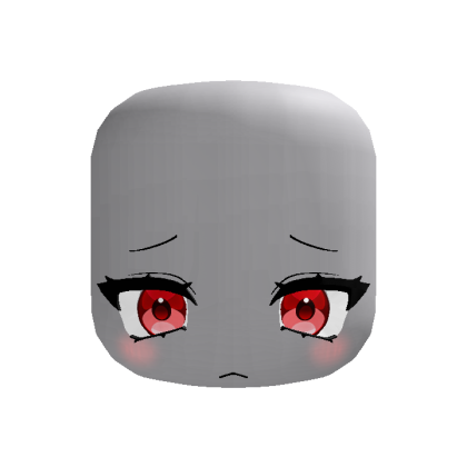 Cute Sad Blush Anime Face (Red) thumbnail