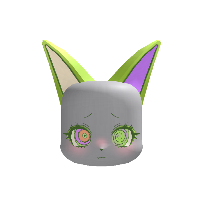 Cute Anime Fox Girl Green ♥ [ ANIMATED EARS ]