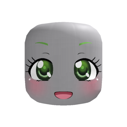 [ANIMATED] kawaii green nostalgic anime face