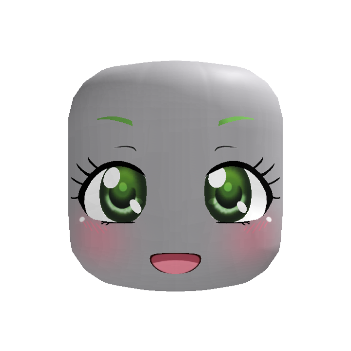 [ANIMATED] kawaii green nostalgic anime face