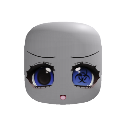 (Animated) Adorable Moe Blue Biohazard Face