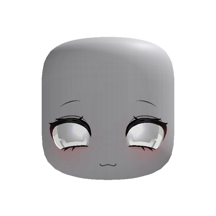 (animated) cute white happy moe doll face