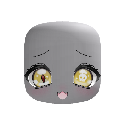 Cute Anime Creepy Eyes Cat Face Yellow