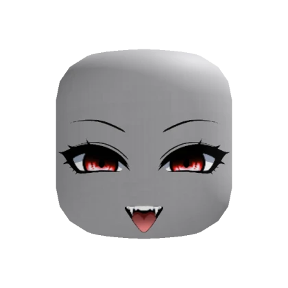 Cute Red Vampire Fang Face