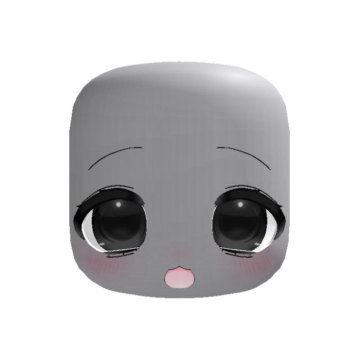 Black Kawaii Anime Doll Head Cutesy Big Round Eyes