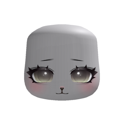 🐾 cutesy pleading puppy girl face gray green eyes