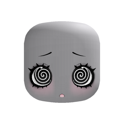 ♡ : creepy cute black swirly eyes doll face
