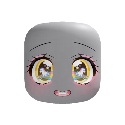 Cute Unicorn Braces Kawaii Freckles Face Yellow