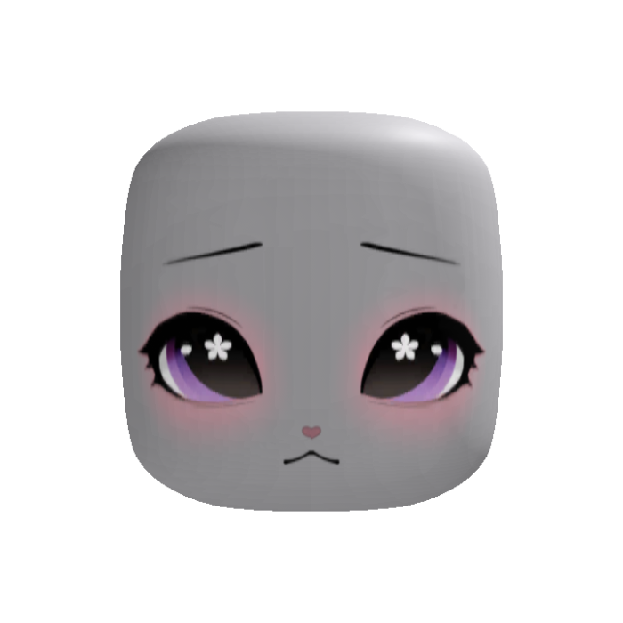 kawaii purple puppy eyes chibi face