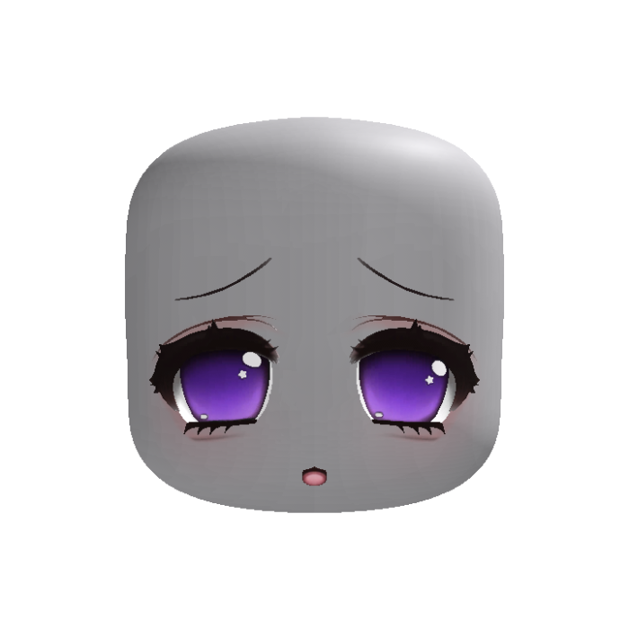 animated 🤍 kawaii doll eyes moe face in purple