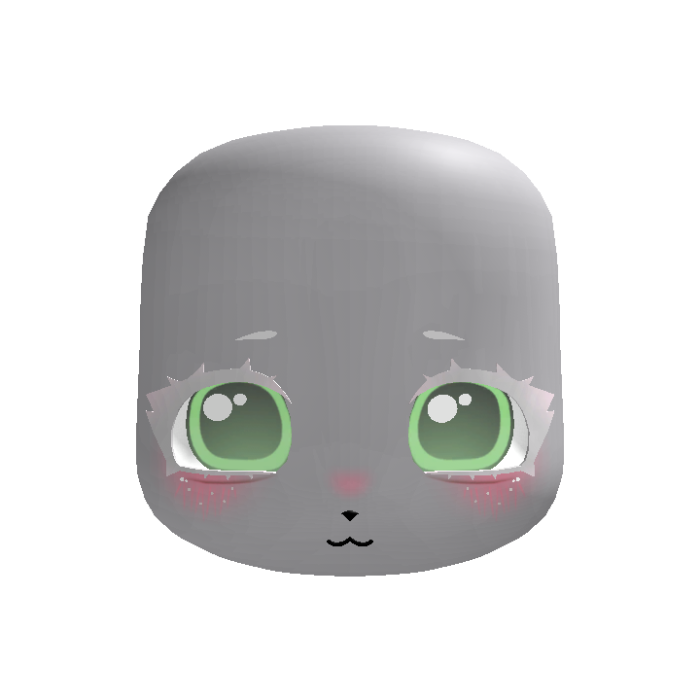 albino green mint kawaii kigurumi doll eyes head
