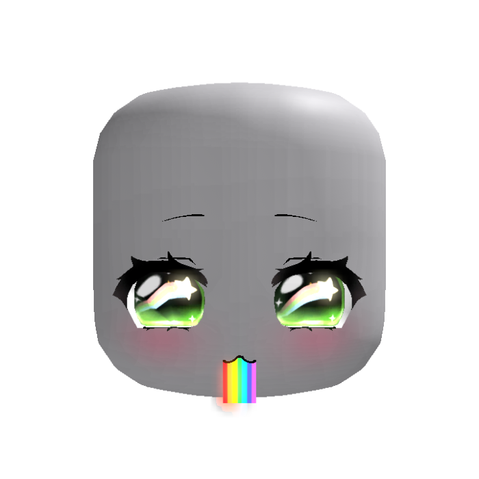 ♡ : [ GLOWING ] rainbow barf starry moe green eyes