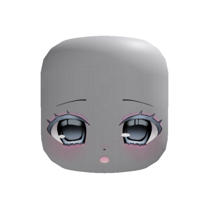 chibi bunny anime face in light blue
