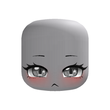 (Animated) Grey Cute Soft Sparkly Pouty Face