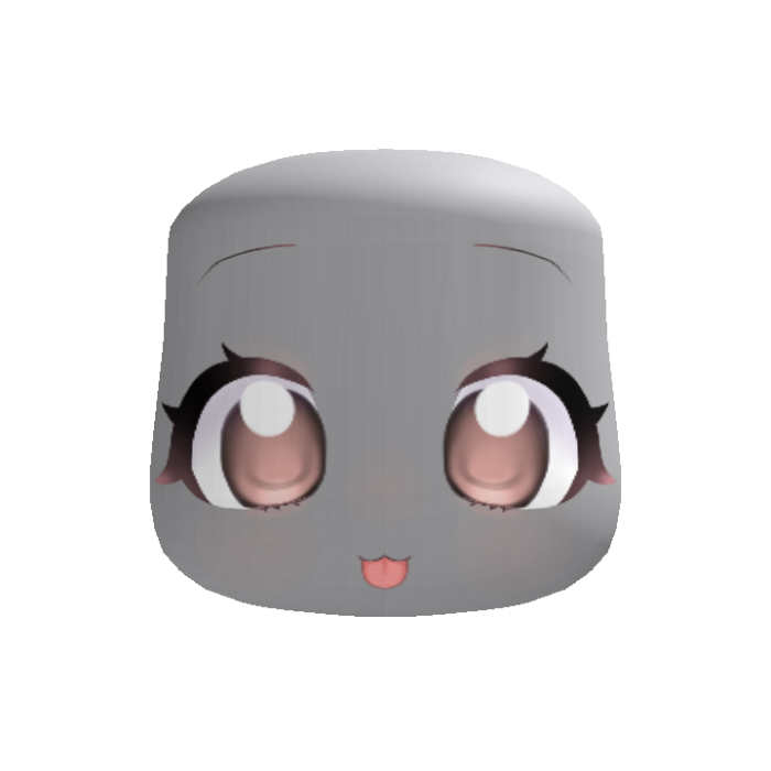 kawaii silly big eyes moe face brown