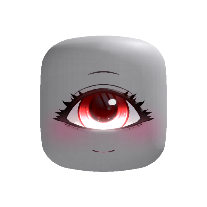 [GLOWING] Kawaii Cyclops Anime Girl Head (Red)