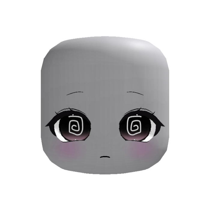 Black Kawaii Anime Dreaming Girl Face